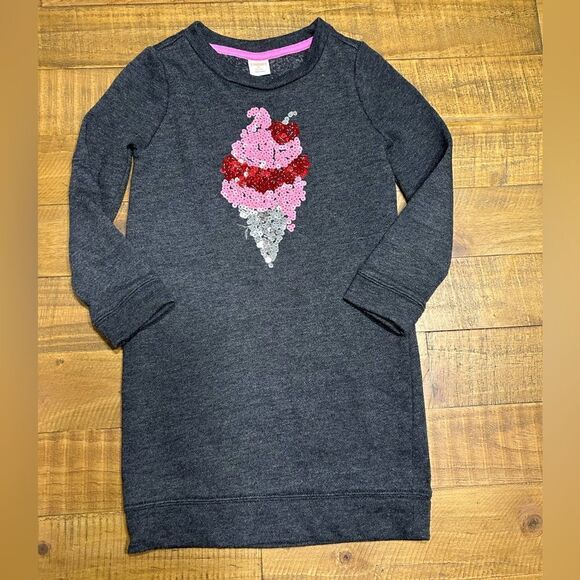 Girl’s Sweater Dress with Ice Cream Sequence - Picture 1 of 6